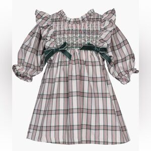iris & ivy Plaid Smocked Holiday Dress